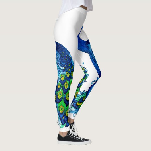 Blaue PfauenLeggings Leggings (Rechts)