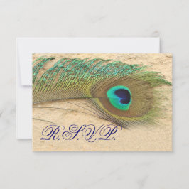 Blaue Pfauenrsvp-Karten Standard 3,5 x 5 RSVP Karte