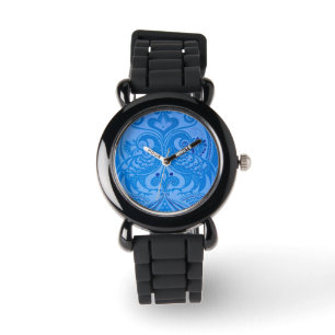 Blaue Pfauenvögel Armbanduhr