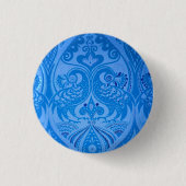 Blaue Pfauenvögel Button (Vorderseite)
