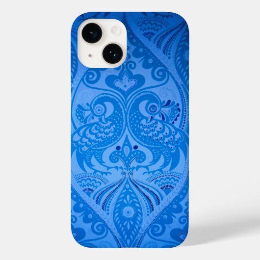 Blaue Pfauenvögel Case-Mate iPhone Hülle (Rückseite)