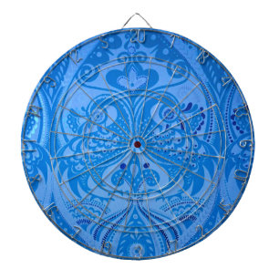 Blaue Pfauenvögel Dartscheibe