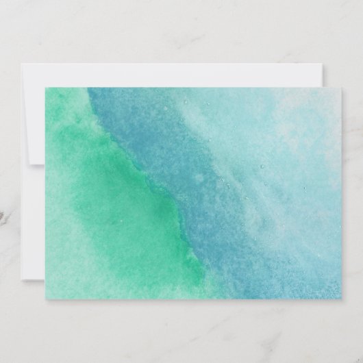 Blaue Pfauenvögel Einladung (Rückseite)