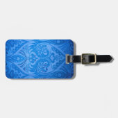 Blaue Pfauenvögel Gepäckanhänger (Vorderseite horizontal)