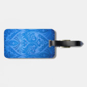 Blaue Pfauenvögel Gepäckanhänger (Rückseite horizontal)