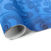 Blaue Pfauenvögel Geschenkpapier (Rolleneckpunkt)