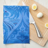 Blaue Pfauenvögel Geschirrtuch (Viertel Falte)