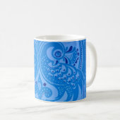 Blaue Pfauenvögel Kaffeetasse (VorderseiteRechts)