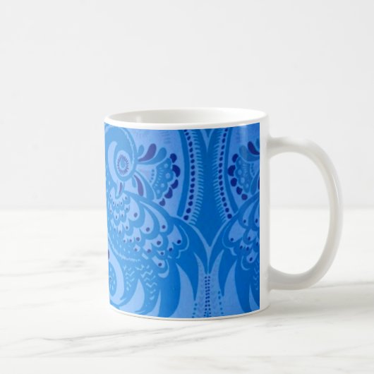 Blaue Pfauenvögel Kaffeetasse (Rechts)