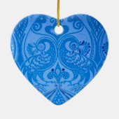 Blaue Pfauenvögel Keramik Ornament (Hinten)