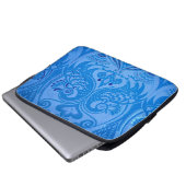 Blaue Pfauenvögel Laptopschutzhülle (Vorne Knopf)