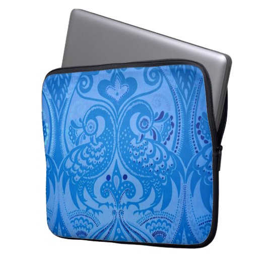 Blaue Pfauenvögel Laptopschutzhülle (Vorderseite Links)