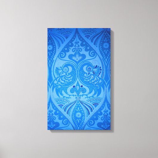 Blaue Pfauenvögel Leinwanddruck (Vorderseite)