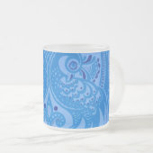Blaue Pfauenvögel Mattglastasse (VorderseiteRechts)