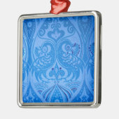 Blaue Pfauenvögel Ornament Aus Metall (Links)