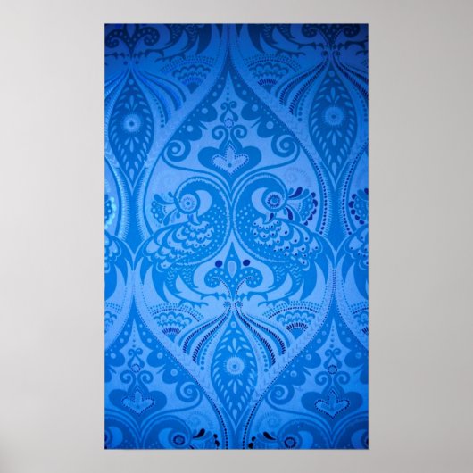 Blaue Pfauenvögel Poster (Vorne)