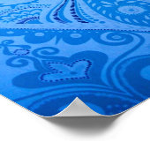 Blaue Pfauenvögel Poster (Ecke)