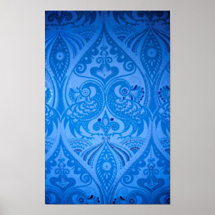Blaue Pfauenvögel Poster