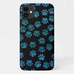 Blaue Pfeifen, Glitzer Paws, Blauer Glitzer, Hunde Case-Mate iPhone Hülle