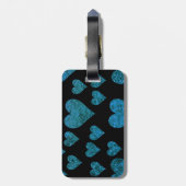 Blaue Pfeifen, Glitzer Paws, Blauer Glitzer, Hunde Gepäckanhänger (Rückseite vertikal)