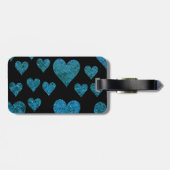 Blaue Pfeifen, Glitzer Paws, Blauer Glitzer, Hunde Gepäckanhänger (Rückseite horizontal)