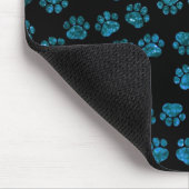 Blaue Pfeifen, Glitzer Paws, Blauer Glitzer, Hunde Mousepad (Ecke)