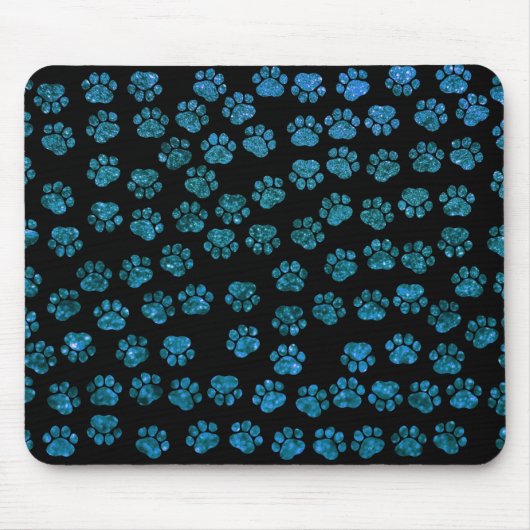 Blaue Pfeifen, Glitzer Paws, Blauer Glitzer, Hunde Mousepad (Vorne)