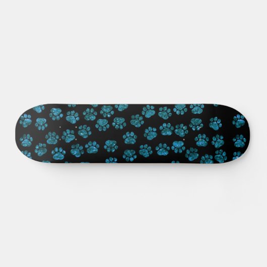 Blaue Pfeifen, Glitzer Paws, Blauer Glitzer, Hunde Skateboard (Horizontal)