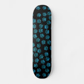 Blaue Pfeifen, Glitzer Paws, Blauer Glitzer, Hunde Skateboard (Vorderseite)
