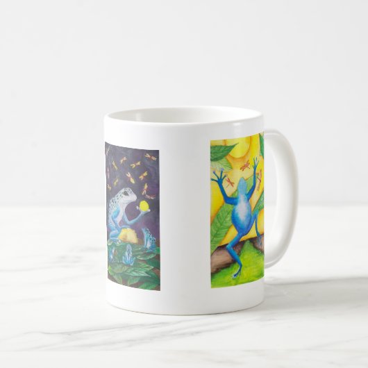 Blaue Pfeil-Frosch-Tasse Kaffeetasse (VorderseiteRechts)
