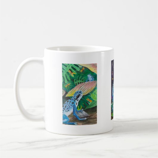 Blaue Pfeil-Frosch-Tasse Kaffeetasse (Links)