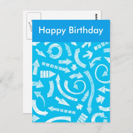 Blaue Pfeile Postkarte (Vorne/Hinten)