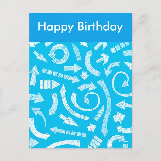 Blaue Pfeile Postkarte (Vorderseite)