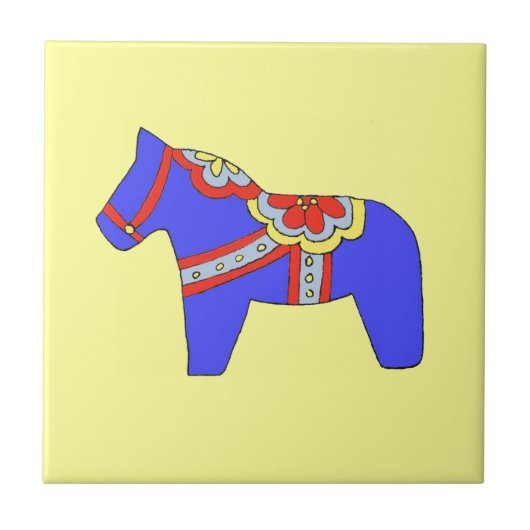 Blaue Pferde Fliese (Vorderseite)