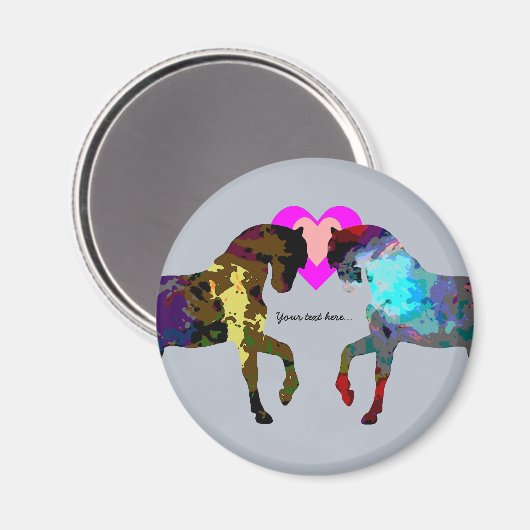 Blaue Pferde Personalisiert Magnet (Vorderseite/Rückseite)