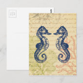 Blaue Pferde Postkarte (Vorne/Hinten)