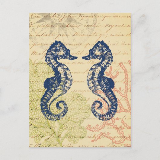 Blaue Pferde Postkarte (Vorderseite)