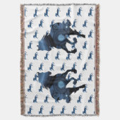 Blaue Pferde Wildes Soul Decke (Vorderseite Vertikal)