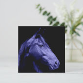 Blaue Pferdeentwurfs-Einladung Einladung (Stehend Vorderseite)