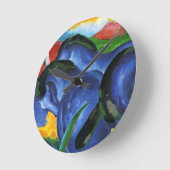 Blaue Pferdeuhr Franz Marcs Runde Wanduhr (Winkel)
