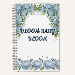 Blaue Pfingstrose Luxus Floral Notizblock
