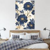 Blaue Pfingstrosen Leinwanddruck (Insitu (Schlafzimmer))
