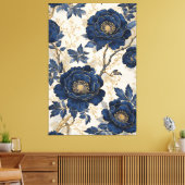 Blaue Pfingstrosen Leinwanddruck (Insitu (Wohnzimmer))