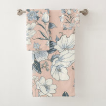 Blaue Pfingstrosen Pfirsich Botanisch Vintage Flor