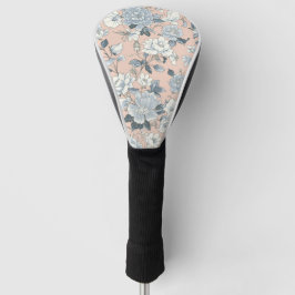 Blaue Pfingstrosen Pfirsich Botanisch Vintage Flor Golf Headcover