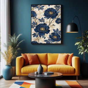 Blaue Pfingstrosen Poster