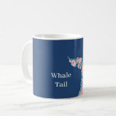 Blaue Pfirsich-Blüten-Wal-Schwanz Kaffeetasse (Vorderseite Links)