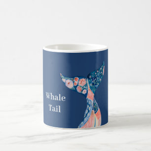 Blaue Pfirsich-Blüten-Wal-Schwanz Kaffeetasse
