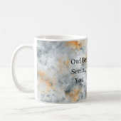 Blaue Pfirsich-Eule wird dich sehen Kaffeetasse (Links)