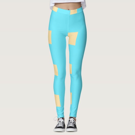Blaue Pfirsich-Karomuster einfache retro-rustikale Leggings (Vorderseite)